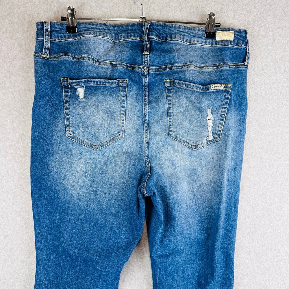 Seven7 Womans Sz 16W Jeans High Rise Straight Crop Denim Stretch Rivets Stud - Picture 10 of 10